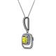 3 - Rosalyn Yellow and White Diamond Halo Pendant 