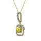 3 - Rosalyn Yellow and White Diamond Halo Pendant 