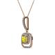 3 - Rosalyn Yellow and White Diamond Halo Pendant 