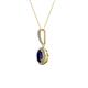 2 - Glenn Petite Blue Sapphire and Diamond Womens Halo Pendant 