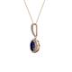2 - Glenn Petite Blue Sapphire and Diamond Womens Halo Pendant 