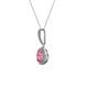 2 - Glenn Petite Pink Tourmaline and Diamond Womens Halo Pendant 
