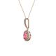 2 - Glenn Petite Pink Tourmaline and Diamond Womens Halo Pendant 