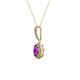2 - Glenn Petite Amethyst and Diamond Womens Halo Pendant 