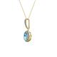 2 - Glenn Petite Blue Topaz and Diamond Womens Halo Pendant 