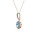 2 - Glenn Petite Blue Topaz and Diamond Womens Halo Pendant 