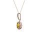2 - Glenn Petite Citrine and Diamond Womens Halo Pendant 