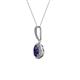 2 - Glenn Petite Iolite and Diamond Womens Halo Pendant 