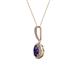 2 - Glenn Petite Iolite and Diamond Womens Halo Pendant 