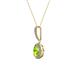 2 - Glenn Petite Peridot and Diamond Womens Halo Pendant 
