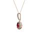 2 - Glenn Petite Rhodolite Garnet and Diamond Womens Halo Pendant 