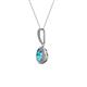 2 - Glenn Petite London Blue Topaz and Diamond Womens Halo Pendant 