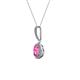 2 - Glenn Petite Pink Sapphire and Diamond Womens Halo Pendant 