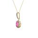 2 - Glenn Petite Pink Sapphire and Diamond Womens Halo Pendant 