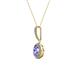 2 - Glenn Petite Tanzanite and Diamond Womens Halo Pendant 