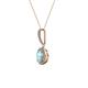 2 - Glenn Petite Aquamarine and Diamond Womens Halo Pendant 