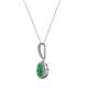 2 - Glenn Petite Emerald and Diamond Womens Halo Pendant 