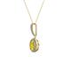 2 - Glenn Petite Yellow Sapphire and Diamond Womens Halo Pendant 