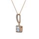 2 - Claire Diamond Square Shape Halo Pendant 