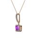 2 - Claire Amethyst and Diamond Square Shape Halo Pendant 