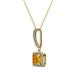 2 - Claire Citrine and Diamond Square Shape Halo Pendant 