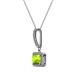 2 - Claire Peridot and Diamond Square Shape Halo Pendant 