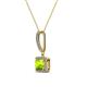 2 - Claire Peridot and Diamond Square Shape Halo Pendant 