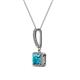 2 - Claire London Blue Topaz and Diamond Square Shape Halo Pendant 