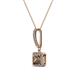 2 - Claire Smoky Quartz and Diamond Square Shape Halo Pendant 