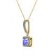 2 - Claire Tanzanite and Diamond Square Shape Halo Pendant 