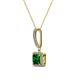 2 - Claire Emerald and Diamond Square Shape Halo Pendant 