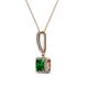 2 - Claire Emerald and Diamond Square Shape Halo Pendant 