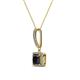 2 - Claire Black and White Diamond Square Shape Halo Pendant 