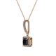 2 - Claire Black and White Diamond Square Shape Halo Pendant 