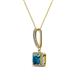 2 - Claire Blue and White Diamond Square Shape Halo Pendant 
