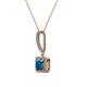 2 - Claire Blue and White Diamond Square Shape Halo Pendant 