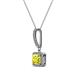 2 - Claire Yellow and White Diamond Square Shape Halo Pendant 