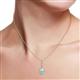3 - Glenn Petite Aquamarine and Diamond Womens Halo Pendant 