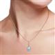 3 - Glenn Petite Aquamarine and Diamond Womens Halo Pendant 