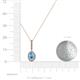 4 - Glenn Petite Blue Topaz and Diamond Womens Halo Pendant 