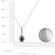 4 - Glenn Petite Smoky Quartz and Diamond Womens Halo Pendant 
