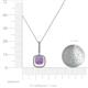 5 - Rosalyn Amethyst and Diamond Halo Pendant 