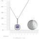 5 - Rosalyn Iolite and Diamond Halo Pendant 