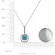 5 - Rosalyn London Blue Topaz and Diamond Halo Pendant 