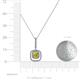 5 - Rosalyn Yellow and White Diamond Halo Pendant 