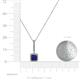 4 - Claire Blue Sapphire and Diamond Square Shape Halo Pendant 