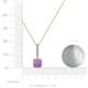4 - Claire Amethyst and Diamond Square Shape Halo Pendant 