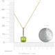 4 - Claire Peridot and Diamond Square Shape Halo Pendant 