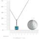 4 - Claire London Blue Topaz and Diamond Square Shape Halo Pendant 
