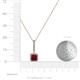4 - Claire Ruby and Diamond Square Shape Halo Pendant 